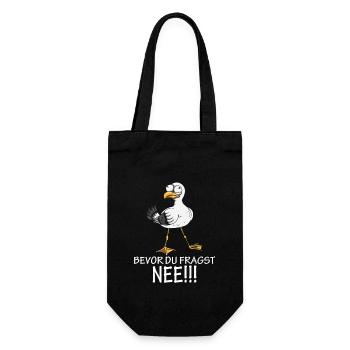 Norden Küste Möwe Spruch Faullenzer Ostsee Nordsee - Geschenkbeutel für Flaschen - Schwarz - Vorne