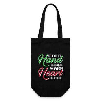 Hiver Mains Froides Cœur Chaud Neige Froid - Sac à bouteille - noir - Devant