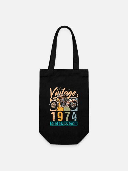 Anniversaire 1974 74 Vintage Biker Vintage Cadeau - Sac à bouteille - noir