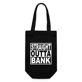 Straigt Outta Bank - Geschenkbeutel für Flaschen - Schwarz - Vorne