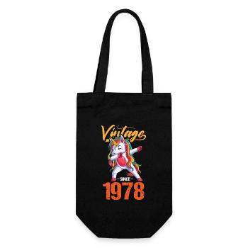 Birthday 1978 78 Unicorn Dab Vintage Gift - Gift Bag for Bottles - black - Front