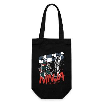 Funny Chess Player Piece Chess Ninja - Gift Bag for Bottles - black - Front