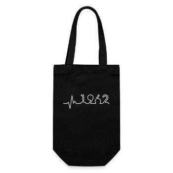 Heartbeat Minimal Birthday Vintage 1962 Line - Gift Bag for Bottles - black - Front
