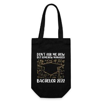 Irgendwie geschafft Bachelor 2022 Bachelor - Geschenkbeutel für Flaschen - Schwarz - Vorne