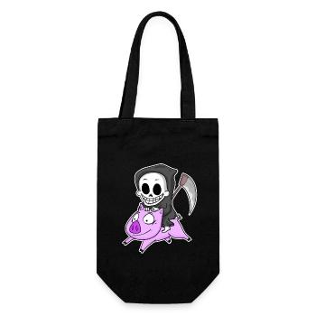 Grim Reaper and Pig - Gift Bag for Bottles - black - Front
