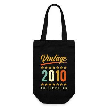 Geburtstag Spruch Jahrgang 2010 - Geschenkbeutel für Flaschen - Schwarz - Vorne