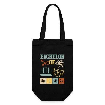 Bachelor Chemie Bachelor of Science - Geschenkbeutel für Flaschen - Schwarz - Vorne