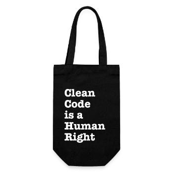 Clean Code is a Human Right - Funny Gift Programer - Gift Bag for Bottles - black - Front