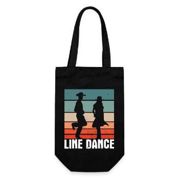 Line Dance Linedance Motif - Gift Bag for Bottles - black - Front