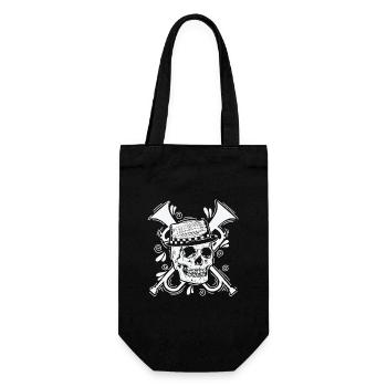 Ska Totenkopf mit Hut Trompete Musikstil - Geschenkbeutel für Flaschen - Schwarz - Vorne