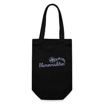 Blumenmädchen Ehe Blumen Kind Hochzeit - Geschenkbeutel für Flaschen - Schwarz - Vorne