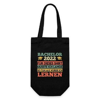 Bachelor 2022 Bachelor Abschluss - Geschenkbeutel für Flaschen - Schwarz - Vorne