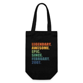 16th Birthday, February 2007, 16 Year Anniversary - Gift Bag for Bottles - black - Front