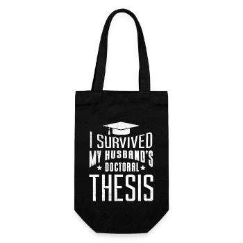 La thèse de doctorat de mon mari survit à son mari - Sac à bouteille - noir - Devant