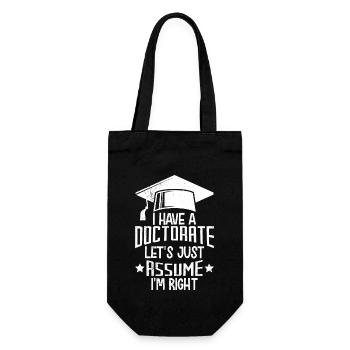 Hab einen Doktortitel 2022 Doktor Promotion - Geschenkbeutel für Flaschen - Schwarz - Vorne