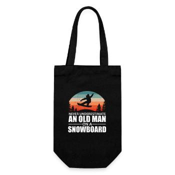 Never Underestimate An Old Man Snowboard - Gift Bag for Bottles - black - Front