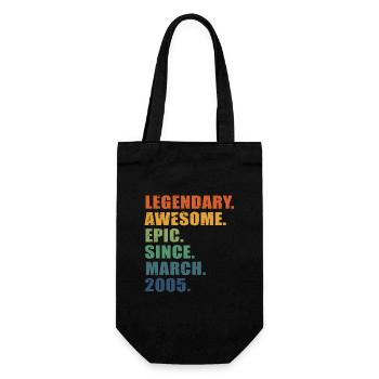 18. Geburtstag, März 2005, 18-jähriges Jubiläum - Geschenkbeutel für Flaschen - Schwarz - Vorne