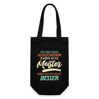 Meisterprüfung Meister Meisterschule Meister - Geschenkbeutel für Flaschen - Schwarz - Vorne