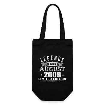 Legends are born in August 2008 - Gift Bag for Bottles - black - Front