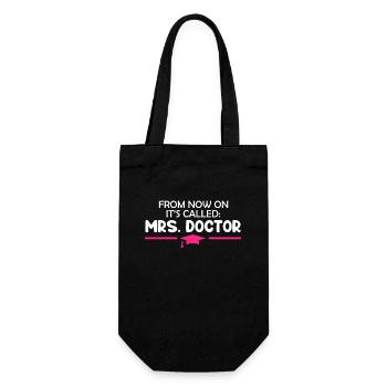 Ab jetzt heißt es Frau Doktor Doktortitel - Geschenkbeutel für Flaschen - Schwarz - Vorne
