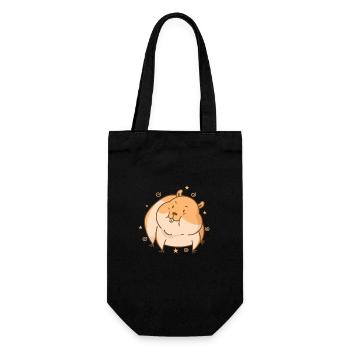 niedlicher Hamster Nagetier Haustier - Geschenkbeutel für Flaschen - Schwarz - Vorne