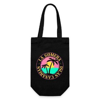 La Gomera Sommer Sonne Strand Meer Palmen - Geschenkbeutel für Flaschen - Schwarz - Vorne