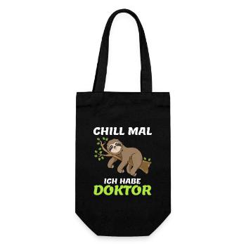 Chill mal ich habe Doktor Doktortitel - Geschenkbeutel für Flaschen - Schwarz - Vorne
