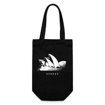 Sydney Opera House Vintage Opernhaus Australien - Geschenkbeutel für Flaschen - Schwarz - Vorne