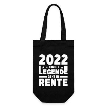 2022 eine Legende geht in Rente - Geschenkbeutel für Flaschen - Schwarz - Vorne