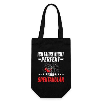 Ich fahre nicht perfekt aber spektakulär - Geschenkbeutel für Flaschen - Schwarz - Vorne