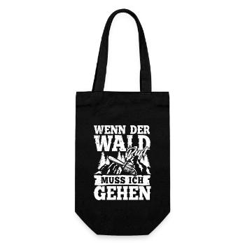 Wenn der Wald ruft muss ich gehen - Geschenkbeutel für Flaschen - Schwarz - Vorne