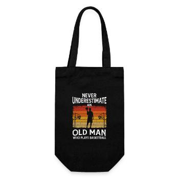 Never Underestimate An Old Man Who Play Basketball - Gift Bag for Bottles - black - Front
