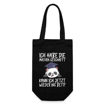 Matura geschafft kann ich jetzt ins Bett Matura - Geschenkbeutel für Flaschen - Schwarz - Vorne