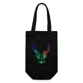 Colorful deer head - Gift Bag for Bottles - black - Front
