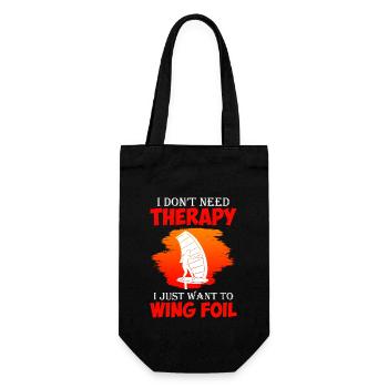 Keine Therapie nur Wing Foilen Wingfoil - Geschenkbeutel für Flaschen - Schwarz - Vorne