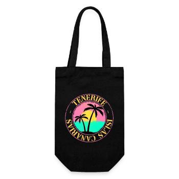 Teneriffa Tenerife Sommer Sonne Strand Meer Palmen - Geschenkbeutel für Flaschen - Schwarz - Vorne