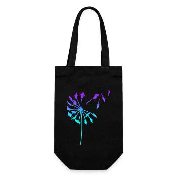 Pinguin Pusteblume Löwenzahn moderne Kunst - Geschenkbeutel für Flaschen - Schwarz - Vorne