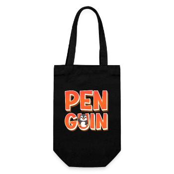 Pinguin niedliches Pinguin - Geschenkbeutel für Flaschen - Schwarz - Vorne