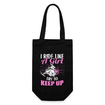 Snowmobiling I Ride Like A Girl Try To Keep Up - Gift Bag for Bottles - black - Front