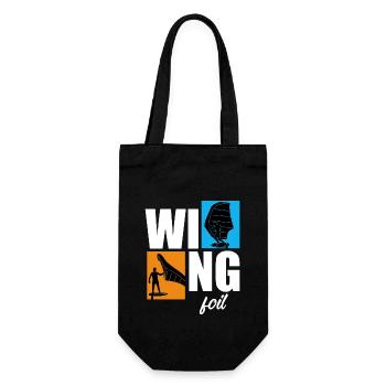 Wing Surf Wingfoil Wingsurf Retro - Gift Bag for Bottles - black - Front