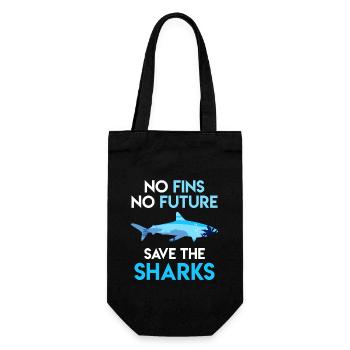 Shark Protection No Fins no Future Save the Sharks - Gift Bag for Bottles - black - Front