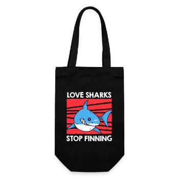 Dear Sharks Stop Finning Save the Sharks - Gift Bag for Bottles - black - Front