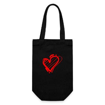Cœur - Sac à bouteille - noir - Devant