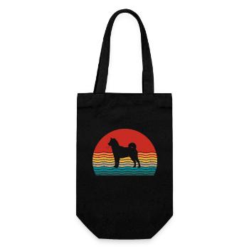 Akita Inu Dog Retro Animal Gift idea - Geschenkbeutel für Flaschen - Schwarz - Vorne