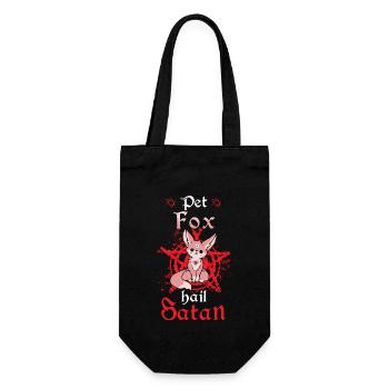 Pet Fox Hail Satan - Geschenkbeutel für Flaschen - Schwarz - Vorne
