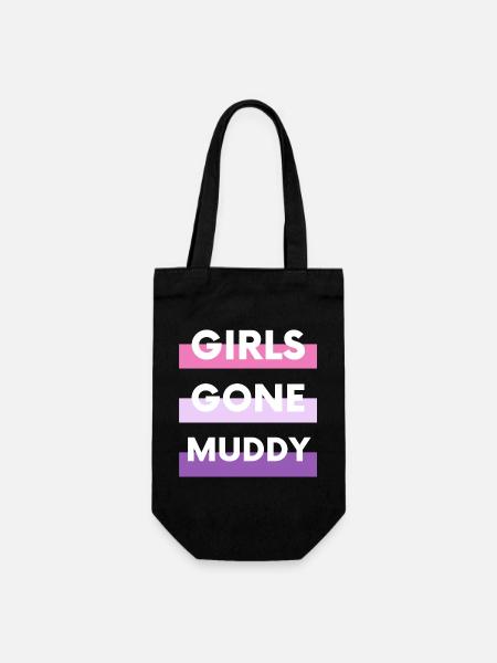 Muddy run shirt mud Matsch Lauf girl Team obstacle - Geschenkbeutel für Flaschen - Schwarz