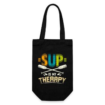 Sup is my therapy - Geschenkbeutel für Flaschen - Schwarz - Vorne