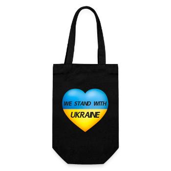 Nous sommes avec Ukraine Heart - Drapeau de l’Ukraine - Sac à bouteille - noir - Devant