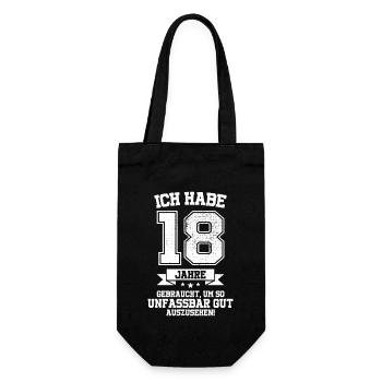 18. Geburtstag Habe 18 Jahre Gebraucht Geschenk - Geschenkbeutel für Flaschen - Schwarz - Vorne