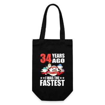 Vor 34 Jahren War Ich Das Schnellste Sperma Zum - Geschenkbeutel für Flaschen - Schwarz - Vorne